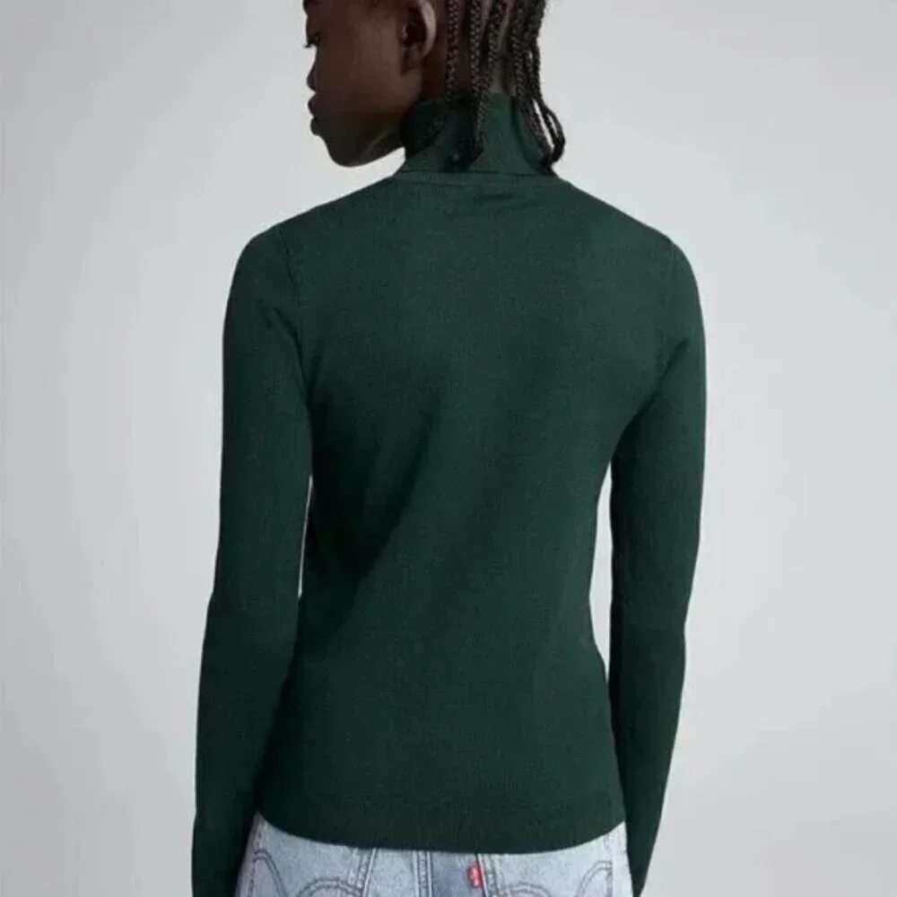 Mossy Forest Green Turtleneck Sweater - Picture 2 of 2